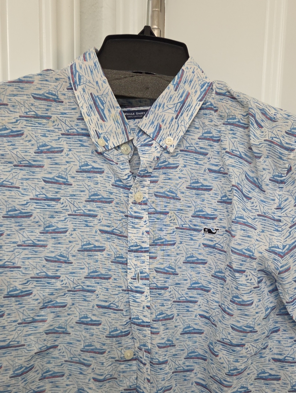 Vineyard Vines Light Blue Boat-Print Button-Down Shirt - Men